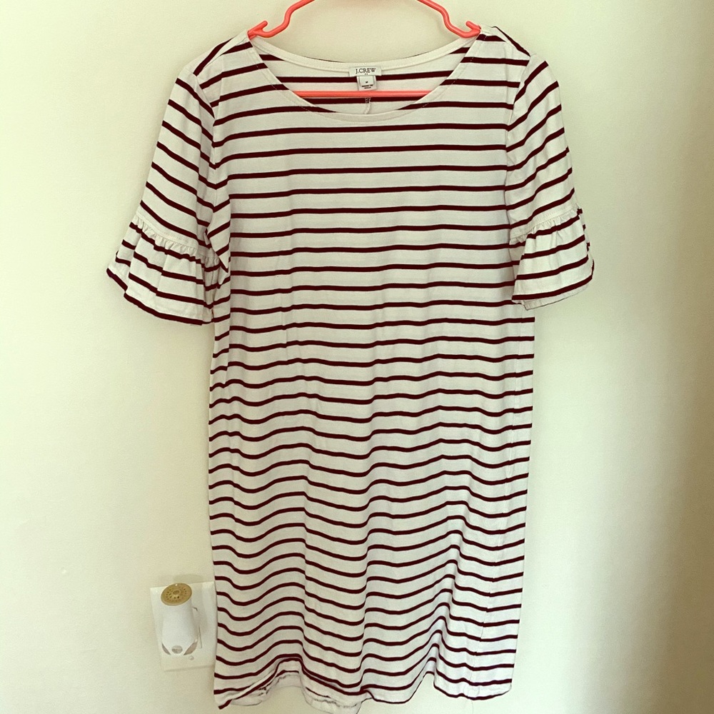 J.Crew Striped Dress with Bell Sleeve